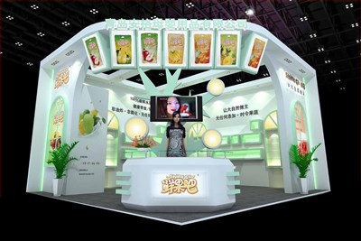 42平米展臺設(shè)計制作：二面開口/現(xiàn)代/木質(zhì)結(jié)構(gòu)/白色，為嬰幼展展商而作（免費使用）