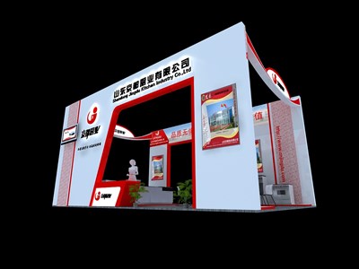 54平米展臺(tái)設(shè)計(jì)制作：四面開(kāi)口/現(xiàn)代/木質(zhì)結(jié)構(gòu)/白色，為食品展展商而作（免費(fèi)使用）