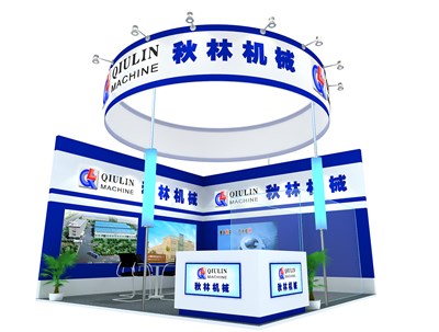 36平米展臺設(shè)計制作：二面開口/現(xiàn)代/木質(zhì)結(jié)構(gòu)/藍色，為汽配展展商而作（免費使用）