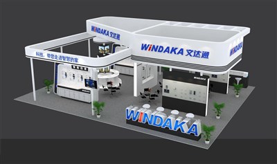 180平米展臺設計制作：四面開口/現(xiàn)代/木質結構/白色，為安防展展商而作（免費使用）