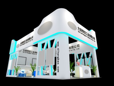 60平米展臺設(shè)計(jì)制作：三面開口/現(xiàn)代/木質(zhì)結(jié)構(gòu)/白色，為機(jī)械展展商而作（免費(fèi)使用）