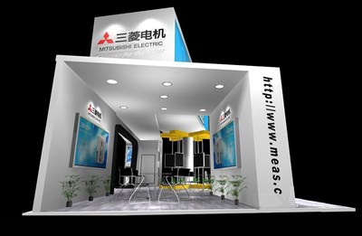 72平米展臺(tái)設(shè)計(jì)制作：四面開口/現(xiàn)代/木質(zhì)結(jié)構(gòu)/白色，為家電展展商而作（免費(fèi)使用）