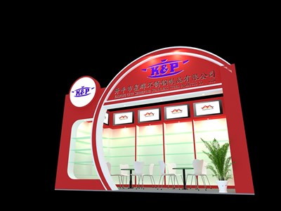 18平米展臺設(shè)計制作：一面開口/現(xiàn)代/木質(zhì)結(jié)構(gòu)/紅色，為家電展展商而作（免費使用）