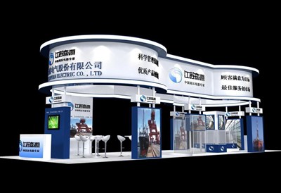 102平米展臺設計制作：四面開口/現代/木質結構/白色，為電子展展商而作（免費使用）