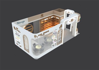 72平米展臺設計制作：二面開口/卡通/木質結構/灰色，為嬰幼展展商而作（免費使用）