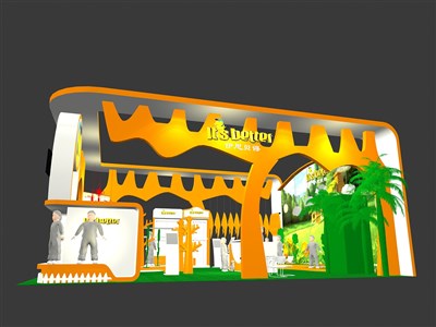 90平米展臺設計制作：三面開口/現(xiàn)代/木質結構/彩色，為嬰幼展展商而作（免費使用）