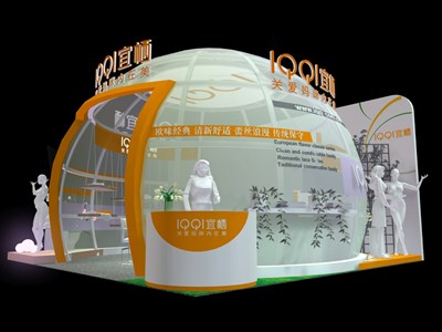 36平米展臺設(shè)計制作：一面開口/現(xiàn)代/型材結(jié)構(gòu)/白色，為嬰幼展展商而作（免費(fèi)使用）