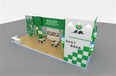 90平米展臺(tái)設(shè)計(jì)制作：二面開(kāi)口/現(xiàn)代/木質(zhì)結(jié)構(gòu)/綠色，為綜合展展商而作（免費(fèi)使用）