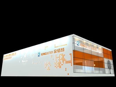 96平米展臺設(shè)計制作：二面開口/前衛(wèi)/型材結(jié)構(gòu)/黃色，為家具展展商而作（免費使用）