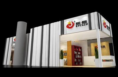 81平米展臺設計制作：三面開口/現(xiàn)代/木質結構/灰色，為建材展展商而作（免費使用）