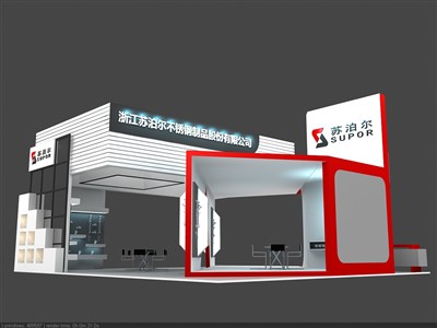 120平米展臺設(shè)計制作：四面開口/現(xiàn)代/木質(zhì)結(jié)構(gòu)/白色，為建材展展商而作（免費使用）
