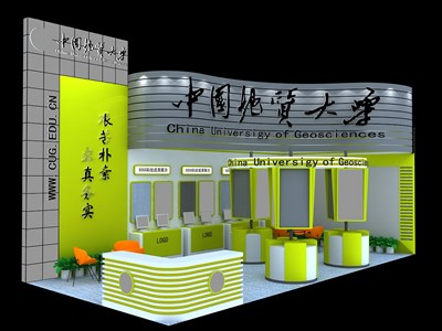 50平米展臺(tái)設(shè)計(jì)制作：二面開口/現(xiàn)代/木質(zhì)結(jié)構(gòu)/彩色，為綜合展展商而作（免費(fèi)使用）