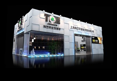 160平米展臺設(shè)計制作：二面開口/現(xiàn)代/木質(zhì)結(jié)構(gòu)/白色，為建材展展商而作（免費使用）
