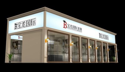 108平米展臺設計制作：三面開口/現(xiàn)代/木質結構/灰色，為建材展展商而作（免費使用）