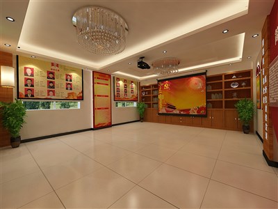 39平米展廳設計制作：現(xiàn)代/紅色，成就類展廳-黨建展廳（免費使用）