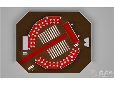 300平米展廳設計制作：現(xiàn)代/紅色，產品類展廳-同程光大（免費使用）
